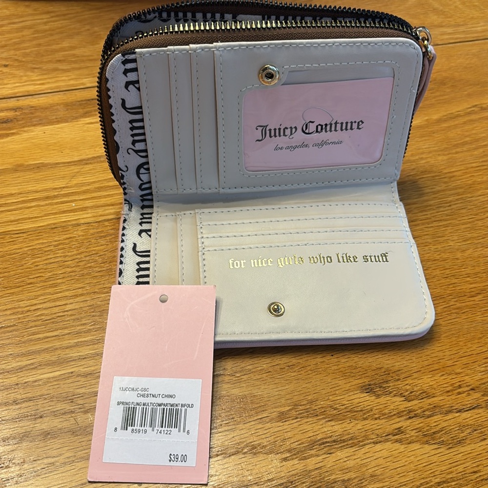 Juicy Couture Pink Tote with Matching Pouch and Zip Wallet. No dust bunnies. - Picture 4 of 15